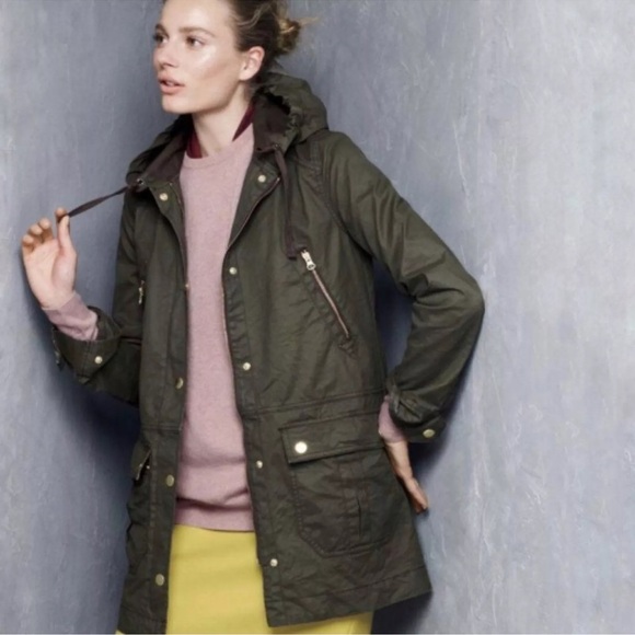 J Crew utility jacket waxed cotton field military - Picture 1 of 10